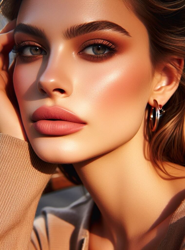 Berry Beautiful: Complement a berry-toned blush with a soft mauve nude lip for a touch of effortless sophistication. This color combination is perfect for cooler skin tones and adds a touch of romantic charm to your everyday makeup.