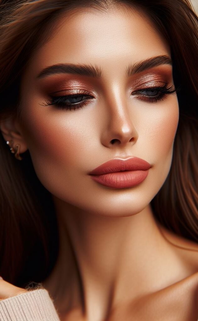 Classic Chic: Channel timeless elegance with a crisp winged eyeliner and a soft pink nude lip. Opt for a light foundation with a touch of concealer for a flawless base, and define your brows for added structure. This polished look is perfect for work or a special occasion.