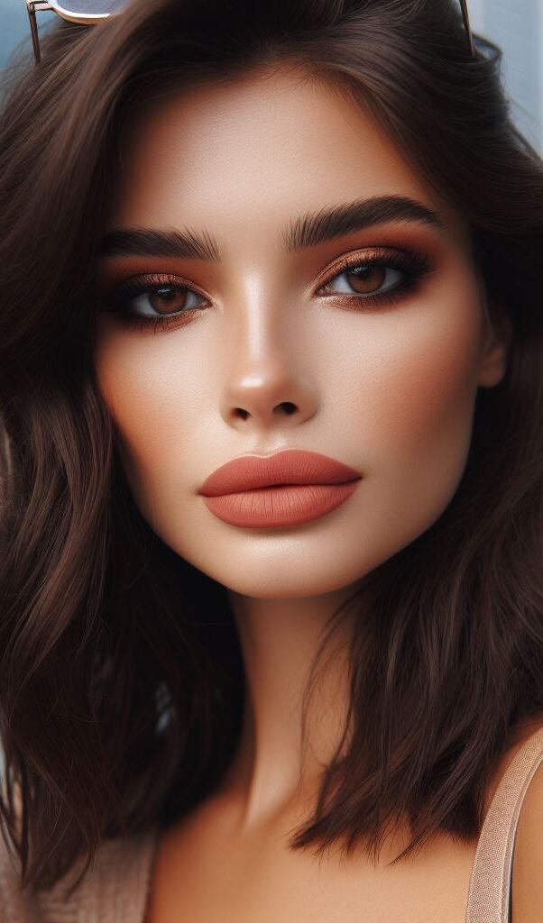 French Kiss with a Hint of Berry: Achieve Parisian chic with a touch of bronzer, rosy blush, and a sheer, glossy lip color in a berry shade. This adds a touch of unexpected color while keeping the overall look soft and romantic.