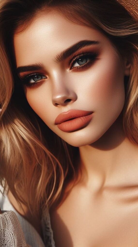 Feline Flick with a Defined Lip Line: Channel your inner Audrey Hepburn with a classic cat-eye using a black liquid liner and a soft, brown nude lip pencil to line and define your lips. Fill them in with a creamy lipstick in a similar shade.