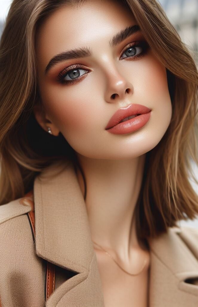 Golden Goddess with Warmth: Embrace the warmth of summer with bronzed skin, shimmery gold eyeshadow, and a peachy nude lip. This look is perfect for highlighting a natural tan or adding a touch of sunshine to your complexion.