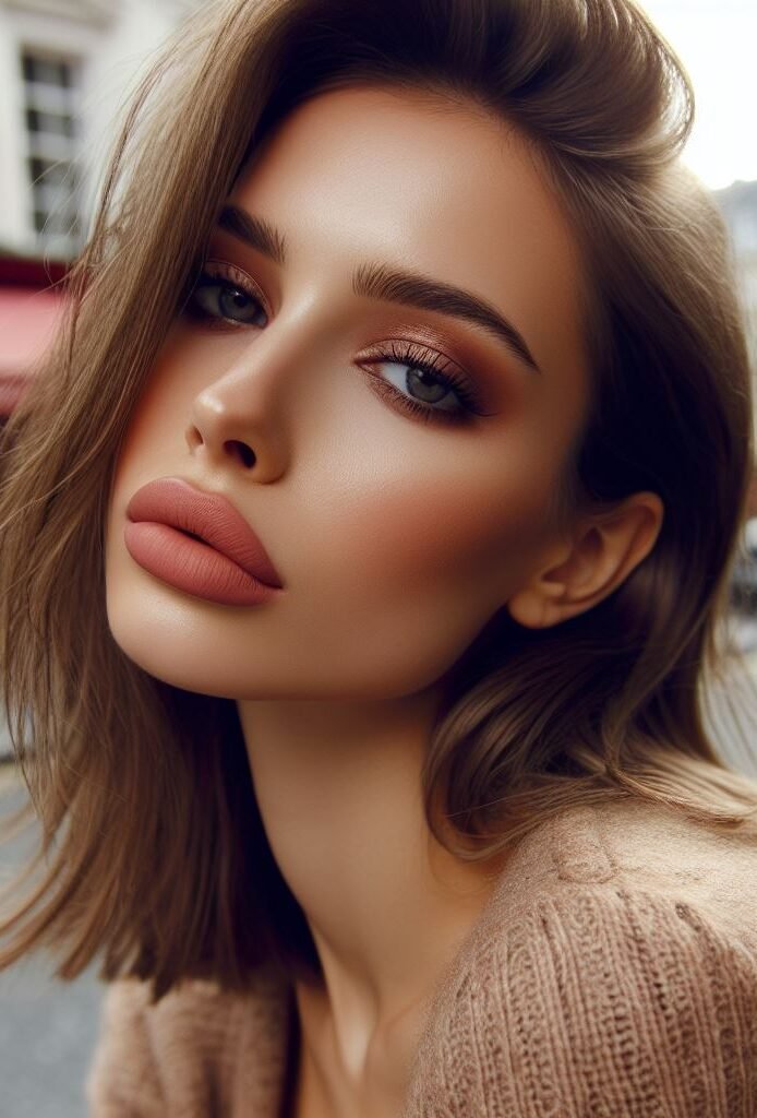 Grunge Chic with an Edge: Embrace a touch of coolness with a dark smokey eye and a cool-toned nude lip. Use charcoal or dark grey eyeshadows for the smokey effect and choose a matte nude lip with a hint of mauve or brown undertones.