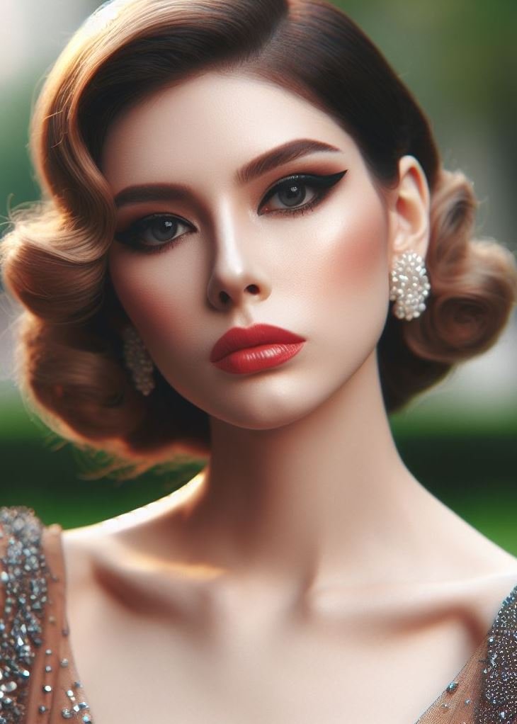 Channel Old Hollywood Glamour: Embrace timeless elegance with a retro makeup look. Think bold brows, dramatic winged eyeliner, and a ruby red lip for a touch of vintage vixen energy.